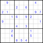 Судоку 9х9 #581 трудный