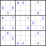 Судоку 9х9 #585 трудный