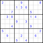 Судоку 9х9 #586 трудный