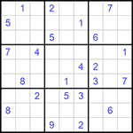 Судоку 9х9 #587 трудный