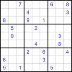Судоку 9х9 #593 трудный