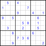 Судоку 9х9 #595 трудный