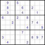 Судоку 9х9 #596 трудный