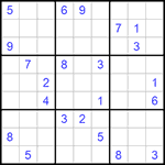 Судоку 9х9 #597 трудный