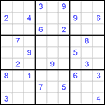 Судоку 9х9 #599 трудный