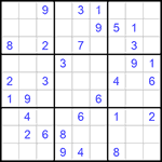 Судоку 9х9 #578 очень трудный