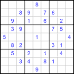 Судоку 9х9 #589 очень трудный