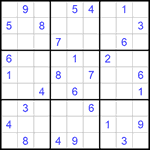 Судоку 9х9 #590 очень трудный