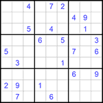 Судоку 9х9 #591 очень трудный