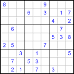 Судоку 9х9 #593 очень трудный