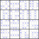 Судоку 16х16 #36 легкий