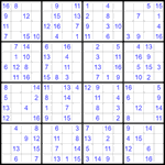 Судоку 16х16 #39 легкий