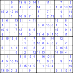 Судоку 16х16 #43 легкий