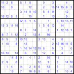 Судоку 16х16 #45 легкий