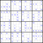 Судоку 16х16 #31 средний