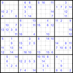 Судоку 16х16 #32 трудный
