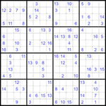 Судоку 16х16 #33 трудный