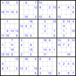 Судоку 16х16 #35 трудный