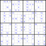 Судоку 16х16 #32 очень трудный