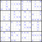 Судоку 16х16 #36 очень трудный