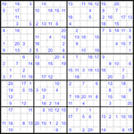 Судоку 20х20 #11 трудный