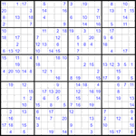 Судоку 20х20 #14 трудный