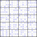 Судоку 20х20 #15 трудный