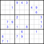 Судоку 9х9 #601 трудный