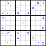 Судоку 9х9 #605 трудный