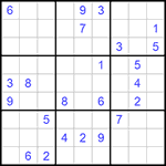 Судоку 9х9 #611 трудный