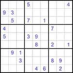 Судоку 9х9 #613 трудный