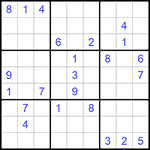 Судоку 9х9 #614 трудный