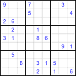 Судоку 9х9 #619 трудный