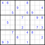 Судоку 9х9 #620 трудный