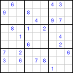 Судоку 9х9 #625 трудный