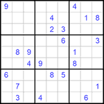 Судоку 9х9 #628 трудный