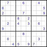 Судоку 9х9 #629 трудный