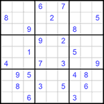 Судоку 9х9 #596 очень трудный