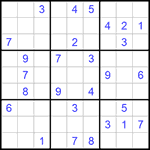 Судоку 9х9 #601 очень трудный