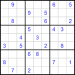 Судоку 9х9 #603 очень трудный