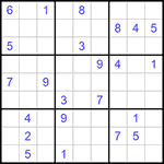 Судоку 9х9 #604 очень трудный