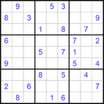 Судоку 9х9 #609 очень трудный