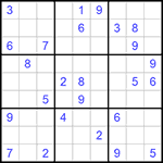 Судоку 9х9 #611 очень трудный