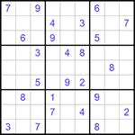 Судоку 9х9 #616 очень трудный