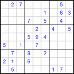 Судоку 9х9 #622 очень трудный