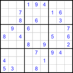 Судоку 9х9 #625 очень трудный