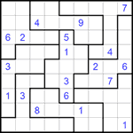 Судоку-пазл 9х9 #151 трудный