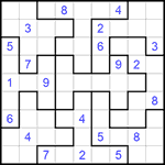 Судоку-пазл 9х9 #152 очень трудный