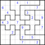 Судоку-пазл 9х9 #154 очень трудный