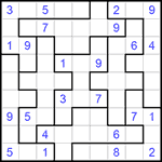 Судоку-пазл 9х9 #155 очень трудный
